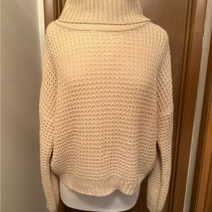 Pink Lily Cream Cowl Neck Sweater